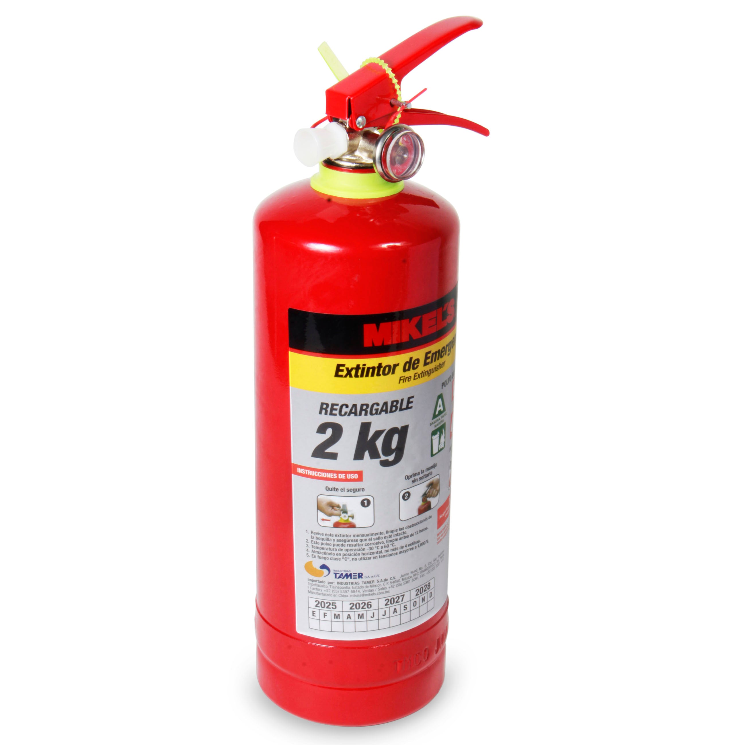 Extintor de emergencia recargable (2 kgs)