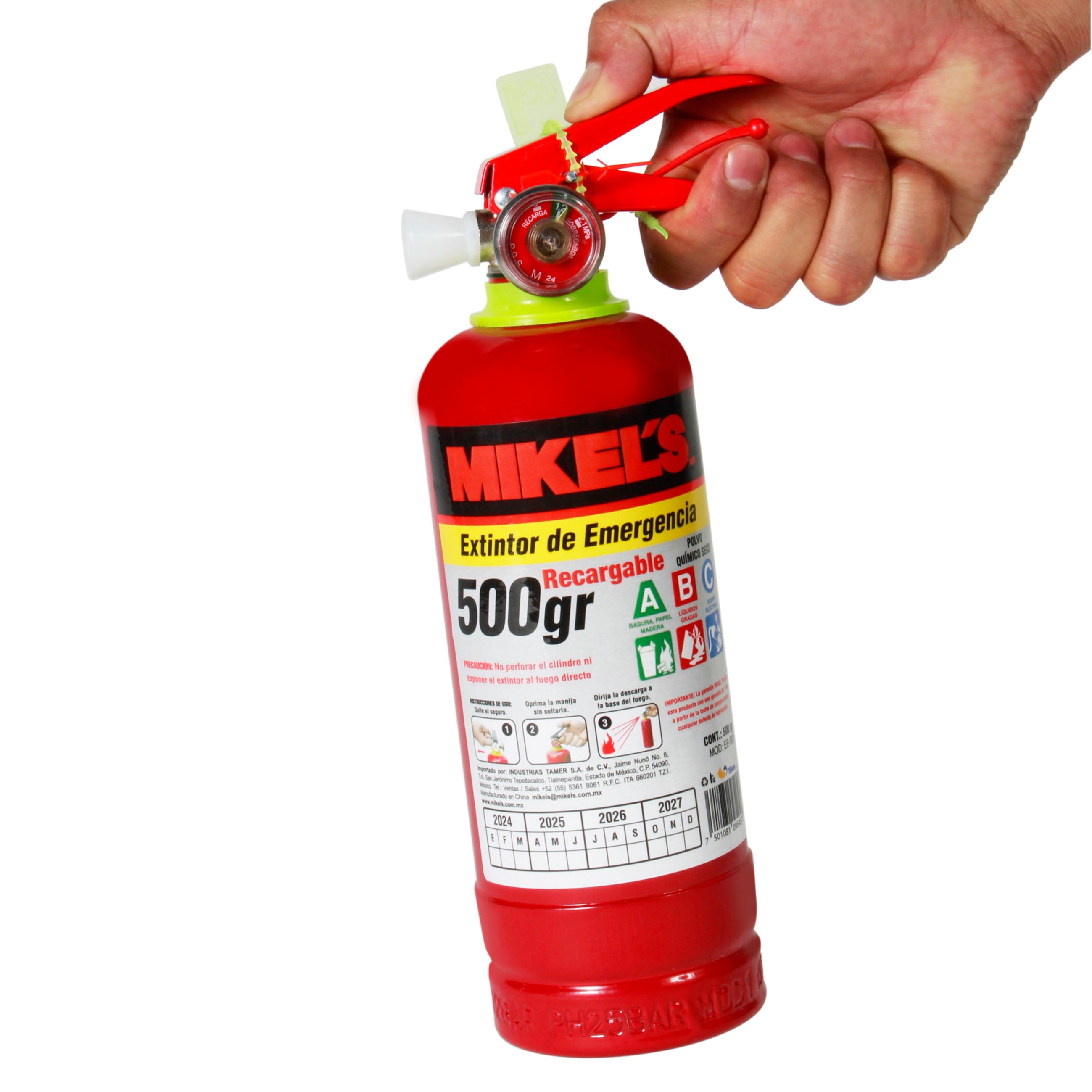 Extintor de emergencia recargable (2 kgs)