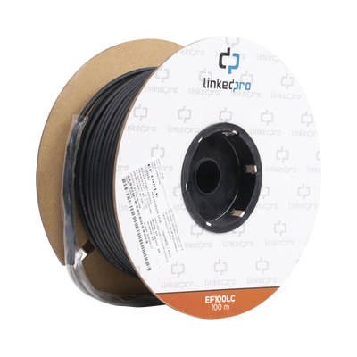 LINKEDPRO BY EPCOM - Carrete de Fibra Óptica Monomodo con Conectores LC-LC Duplex, Reforzada con Kevlar, de 100 Metros (328.08 Pies), Para Instalaciones Subterráneas por Tubería