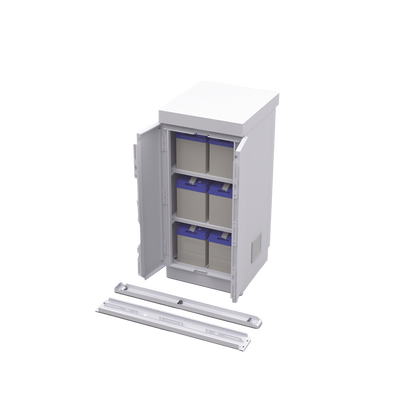 EPCOM INDUSTRIAL - Gabinete de Seguridad de Lámina Galvanizada  para Almacenamiento de Baterías (Hasta 6 baterías PL110D12).