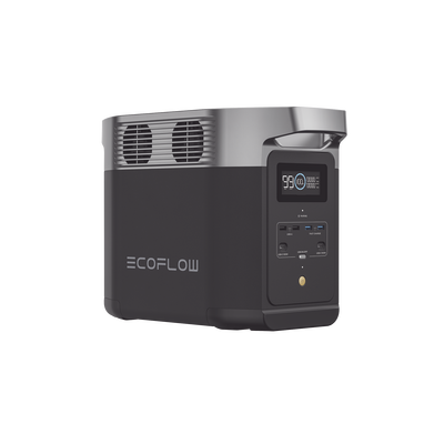 ECOFLOW - Estación de Energía Portátil Delta 2 1024Wh Litio LFP / 6 AC 1800 W (Max. 2200W) / 2 USB-C 100W / Capacidad para Aumentar Respaldo / Cargador de Coche 10A a 12.6V / Conectividad WiFi y Bluetooth (App) / Carga Solar 500W Max.