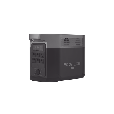 ECOFLOW - EcoFlow DELTA 2 MAX | Estación de Energía Portátil 2048Wh Litio LFP / 6 AC 2400 W (Max. 3400W) / 2 USB-C 100W / Capacidad para Aumentar Respaldo / Soporta Cargador de Coche 10A a 12.6V / Conectividad WiFi y Bluetooth (App) / Carga Sol