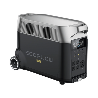 ECOFLOW - Estación de Energía Portátil DELTA PRO 3600Wh Litio LFP / 5 AC 3600W (7200W Pico) / 2 USB-C 200W / Capacidad para Aumentar Respaldo / Cargador de Coche 10A a 12.6V / Conectividad WiFi y Bluetooth (App) / Carga Solar 1600W Max.