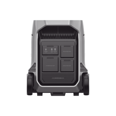 ECOFLOW - Estación de Energía Portátil DELTA PRO3 / 4096Wh Litio LFP / 5 AC 4000W (8000W Pico) / 2 USB-C 100W / Capacidad para Aumentar Respaldo / Cargador de Coche 10A a 12.6V / Conectividad WiFi y Bluetooth (App) / Carga Solar 2600W Max. (2 P