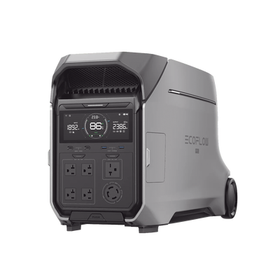 ECOFLOW - Estación de Energía Portátil DELTA PRO3 / 4096Wh Litio LFP / 5 AC 4000W (8000W Pico) / 2 USB-C 100W / Capacidad para Aumentar Respaldo / Cargador de Coche 10A a 12.6V / Conectividad WiFi y Bluetooth (App) / Carga Solar 2600W Max. (2 P