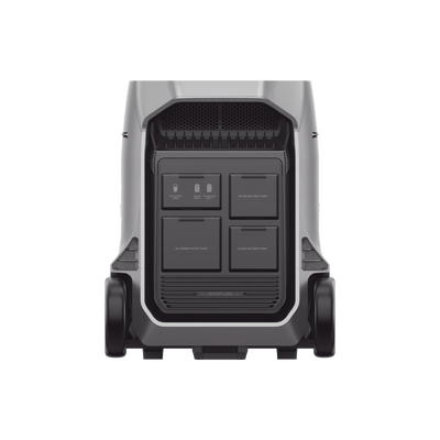 ECOFLOW - Estación de Energía Portátil DELTA PRO3 / 4096Wh Litio LFP / 5 AC 4000W (8000W Pico) / 2 USB-C 100W / Capacidad para Aumentar Respaldo / Cargador de Coche 10A a 12.6V / Conectividad WiFi y Bluetooth (App) / Carga Solar 2600W Max. (2 P