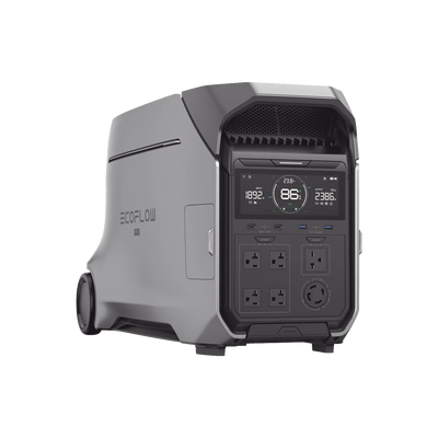 ECOFLOW - Estación de Energía Portátil DELTA PRO3 / 4096Wh Litio LFP / 5 AC 4000W (8000W Pico) / 2 USB-C 100W / Capacidad para Aumentar Respaldo / Cargador de Coche 10A a 12.6V / Conectividad WiFi y Bluetooth (App) / Carga Solar 2600W Max. (2 P