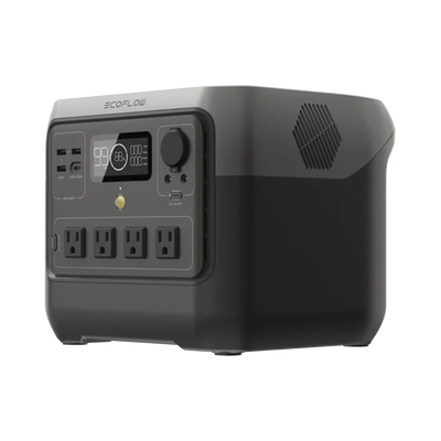 ECOFLOW - EcoFlow River 2 Pro | Estación de Energía Portátil 768Wh Litio LFP / 4 AC 800W (Max. 1600W) / 1 USB-C 100W / 3 USB -A 12W / Cargador de Coche 10A, 126W Max. / Conectividad WiFi y Bluetooth (App) / Carga Solar 220W Max.