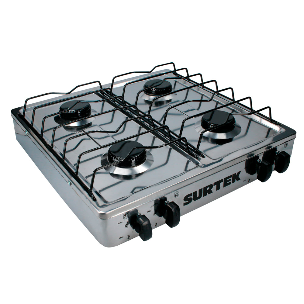 Surtek - Estufa gas 4 quemad ac inox ac
