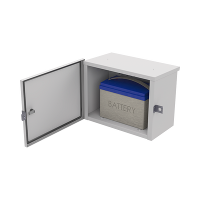 EPCOM INDUSTRIAL - Gabinete de Acero Galvanizado, para Instalación de 1 Batería PL110D12, (550 x 420 x 290 mm)  Instalación en piso o poste, accesorios (No incluidos)