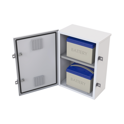 EPCOM INDUSTRIAL - Gabinete para instalación de 2 Baterías PL110D12, Fabricado en Lámina Galvanizada, Accesorios para piso o poste (No incluidos)