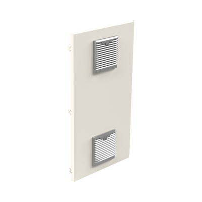 EPCOM INDUSTRIAL - Gabinete Acero Galv. para 2 Baterías PL110D12  (400 x 730 x 300mm). Puerta Ventilada. Acc. para piso o poste No incluidos.