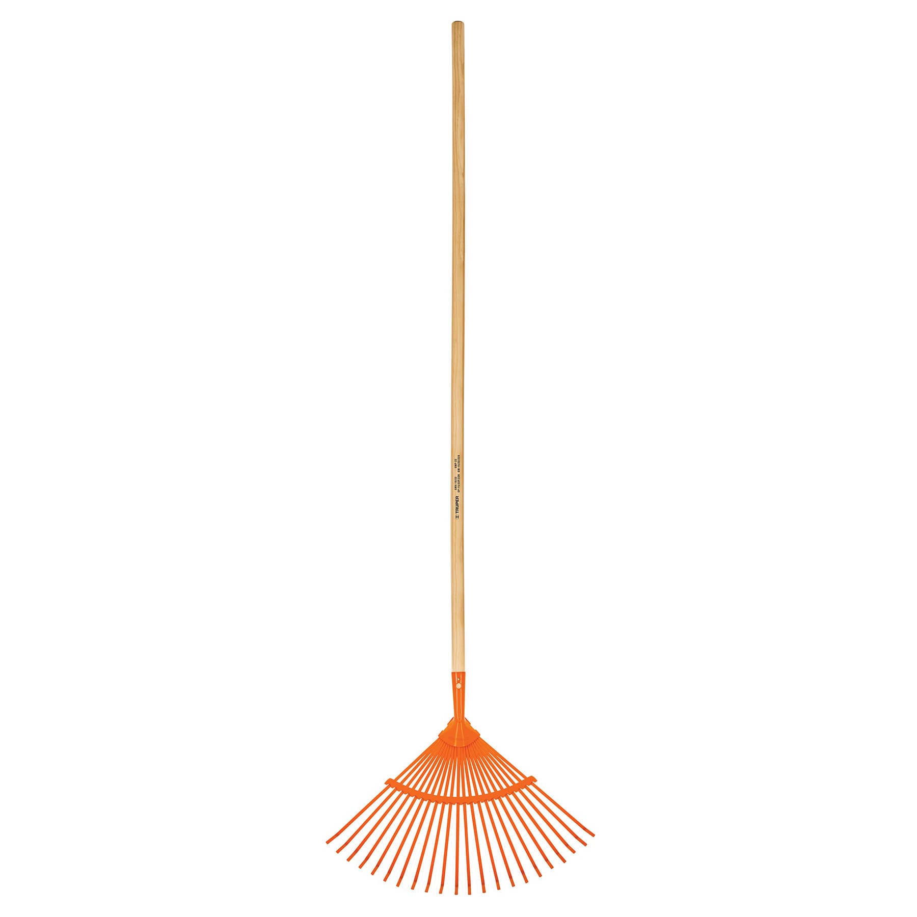 Escoba metálica para jardín, curva, 22 dientes, mango 48'