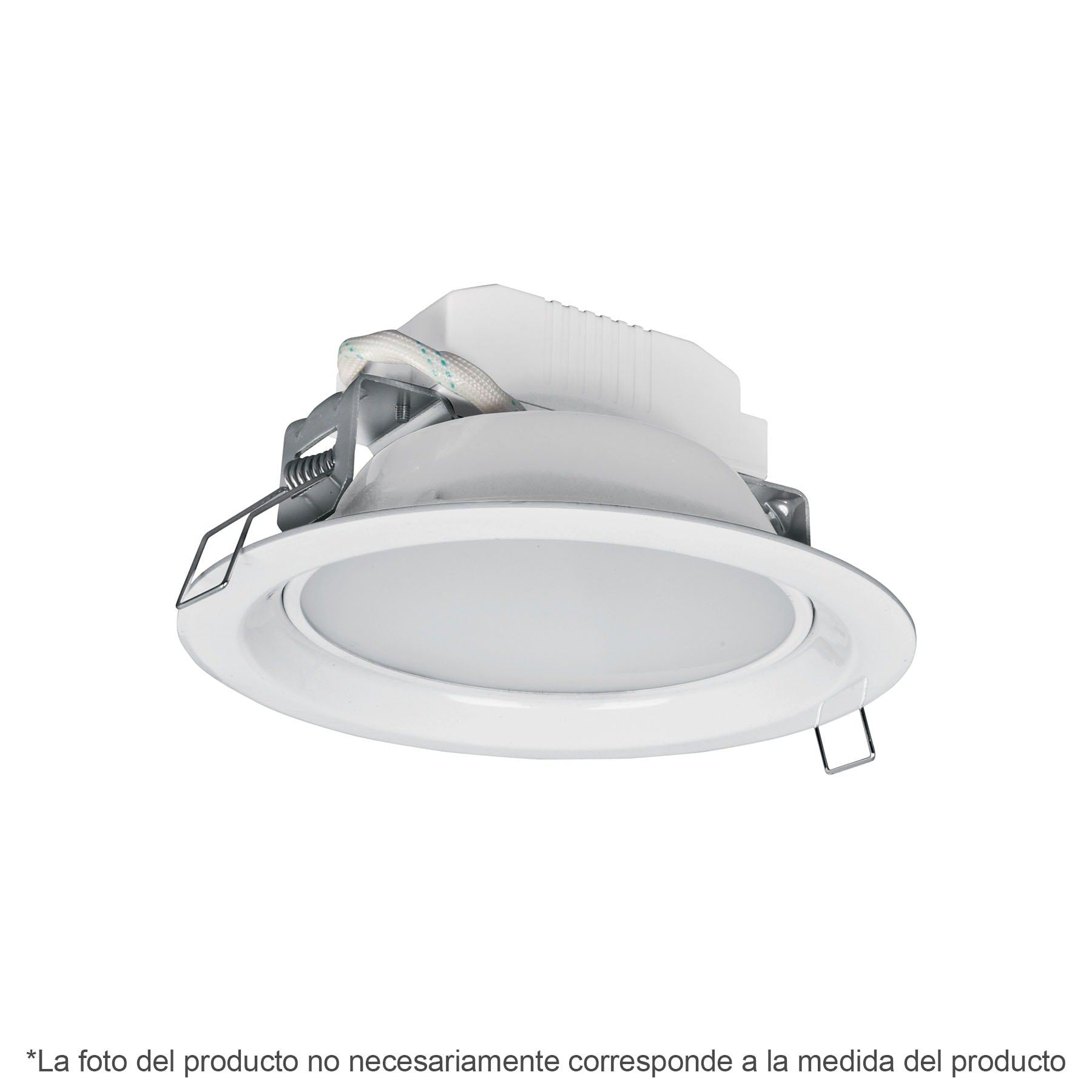 Luminario LED empotrado redondo de 5 W, luz calida, Volteck