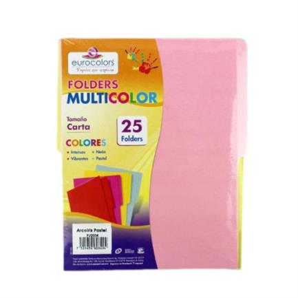 EUROCOLORS - Folder Eurocolors Multicolor Arcoíris Pastel C/25 Pzas