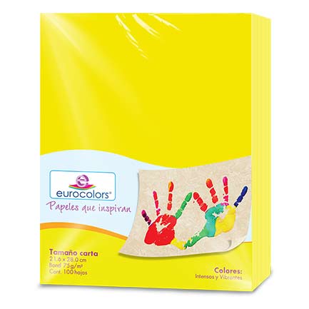 EUROCOLORS - Papel Cortado Eurocolors Carta Amarillo C/100