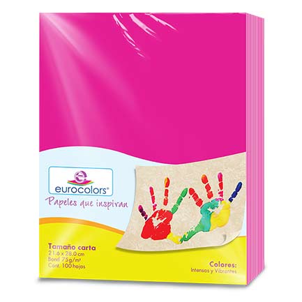 EUROCOLORS - Papel Cortado Eurocolors Carta Rosa C/100