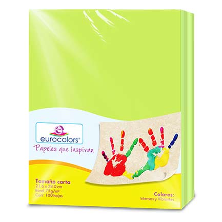 EUROCOLORS - Papel Cortado Eurocolors Carta Verde C/100