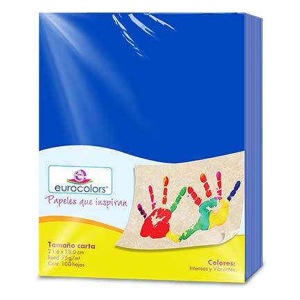 EUROCOLORS - Papel Cortado Eurocolors Carta Azul C/100