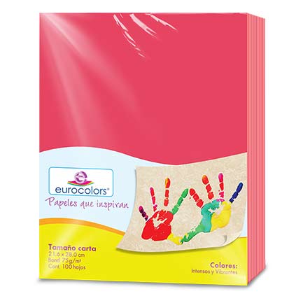 EUROCOLORS - Papel Cortado Eurocolors Carta Rojo C/100