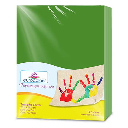 EUROCOLORS - Papel Cortado Eurocolors Carta Verde Bandera C/100