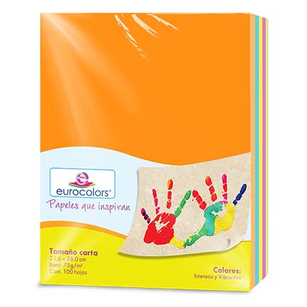 EUROCOLORS - Papel Cortado Eurocolors Carta Arcoiris Vibrante C/100