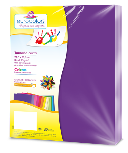 EUROCOLORS - Papel Cortado Eurocolors Carta Morado C/100