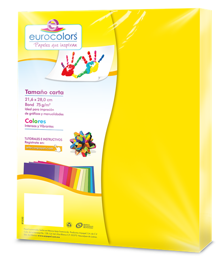 EUROCOLORS - Papel Cortado Eurocolors Carta Amarillo Neon C/100