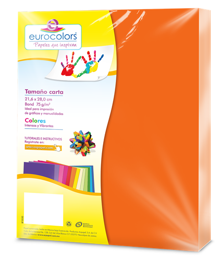 EUROCOLORS - Papel Cortado Eurocolors Carta Naranja Zanahoria C/100