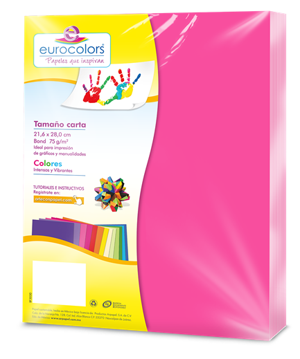 EUROCOLORS - Papel Cortado Eurocolors Carta Rosa Neon C/100