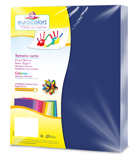 EUROCOLORS - Papel Cortado Eurocolors Carta Azul Aquamarino C/100