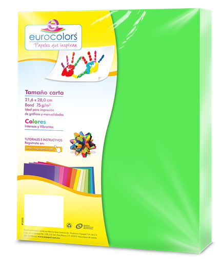 EUROCOLORS - Papel Cortado Eurocolors Carta Verde Neon C/100