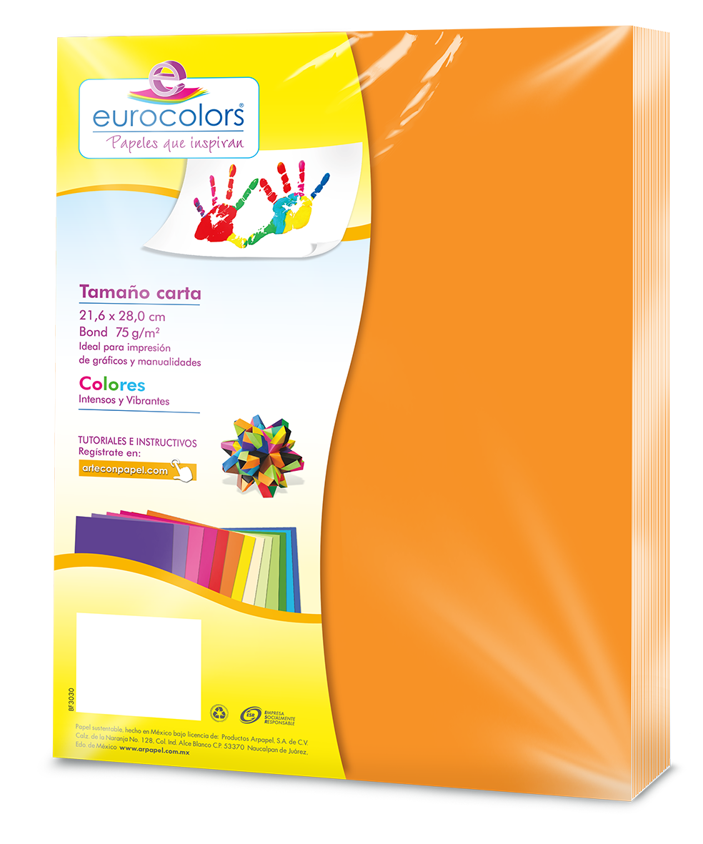 EUROCOLORS - Papel Cortado Eurocolors Carta Papaya Neon C/100
