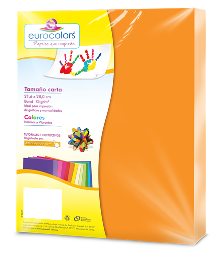 EUROCOLORS - Papel Cortado Eurocolors Carta Papaya Neon C/100