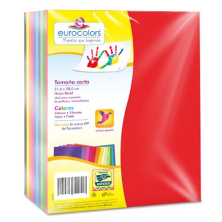 EUROCOLORS - Papel Cortado Eurocolors Carta Arcoiris 500Hojas Paquete
