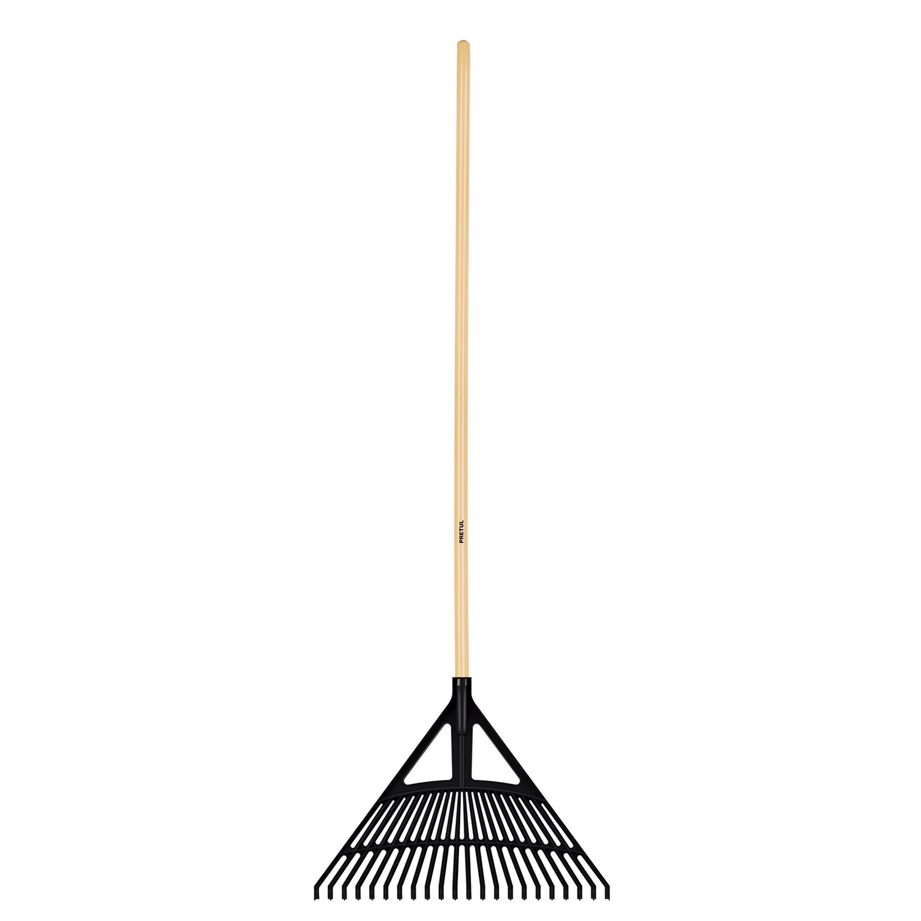 Escoba plastica p/jardin, flex. 22 dientes, mango 48',Pretul
