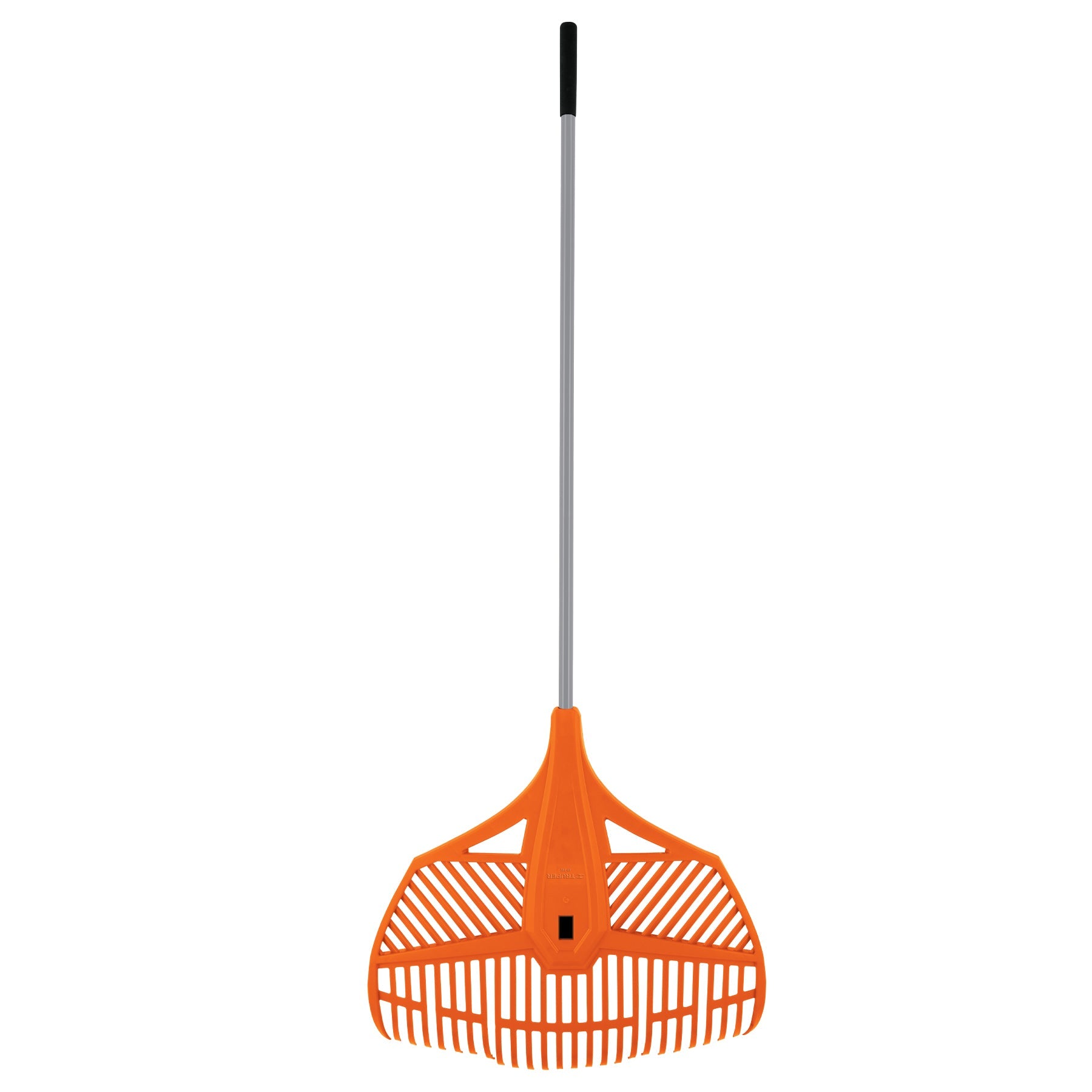 Escoba plastica p/jardin, flex. 26 dientes, mango acero 54'