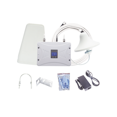EPCOM - Kit Amplificador de Señal Celular 2G, 3G y 4G / Mejora llamadas convencionales y VoLTE / Amplifica señal de TELCEL, AT&T y MOVISTAR / Cubre hasta 300 m² con una antena y hasta 900 m² con 3 antenas.