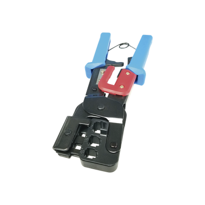 EPCOM POWERLINE - Pinza para Plegar Conectores con Cavidades para RJ45 (8P8C), RJ11 (6P4C) y RJ9 (4P4C). Mecanismo para Plegado Asegurado.