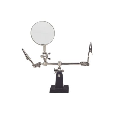 EPCOM POWERLINE - Soporte con lupa y dos brazos con clip. Ideal para trabajos de soldadura.