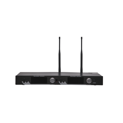 EPCOM PROAUDIO - Kit de Microfonía inalámbrico | 2 Micrófonos de Lavalier | Receptor UHF | Pantalla LCD | 200 Canales | Gran cobertura
