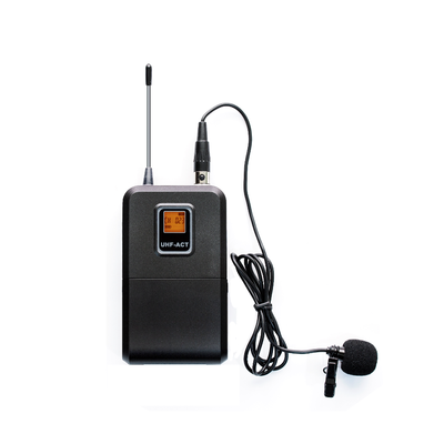EPCOM PROAUDIO - Kit de Microfonía inalámbrico | 2 Micrófonos de Lavalier | Receptor UHF | Pantalla LCD | 200 Canales | Gran cobertura