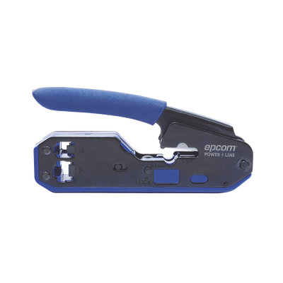 EPCOM POWERLINE - Pinza SLIM para Corte y Terminado de Plugs RJ45/RJ11, Acero al Carbón y Mango Ergonómico.