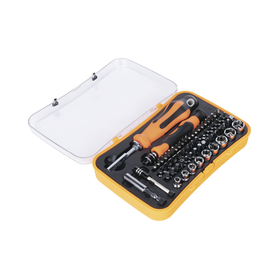 EPCOM POWERLINE - Juego de Puntas y Accesorios con 65 piezas. Doble Maneral.