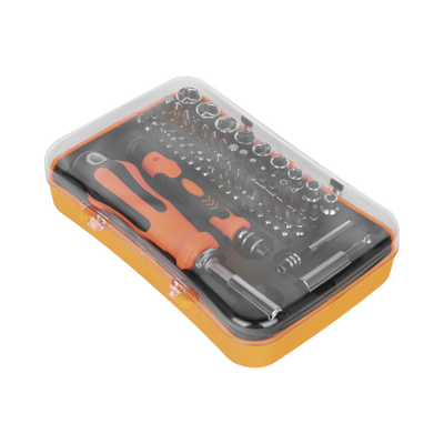 EPCOM POWERLINE - Juego de Puntas y Accesorios con 65 piezas. Doble Maneral.