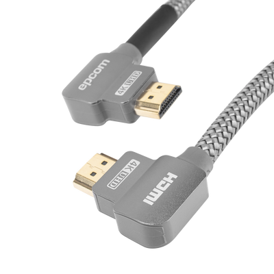 EPCOM PROAUDIO - Cable HDMI Ángulo 90° | 2 Metros (6.56 Pies) | Alta Definición | Versión 2.0 | Alta Velocidad 18Gbps | 4K@60Hz |