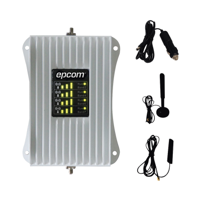 EPCOM - KIT de Amplificador de Señal Celular Para Vehículo/ Soporta y Mejora la Señal Celular 4.5G, 4G LTE/ Múltiples Operadores, usuarios y dispositivos/ Ideal para Vehículo tipo Camioneta, Pick up o Sedán.