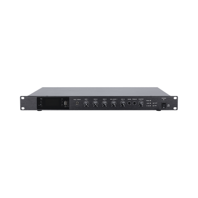 EPCOM PROAUDIO - Amplificador de Audio | 1 canal | 350 W | Sistema 100V y Baja Impedancia | 4 Entradas de Micrófono Balanceadas | Bluetooth | USB | SD | FM | Montaje en Rack