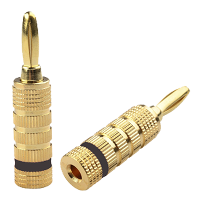 EPCOM PROAUDIO - Conector Banana Tipo Tornillo para Bocinas | Instalaciones Profesionales de Audio | Chapado en Oro | Color Negro (1 Pieza)