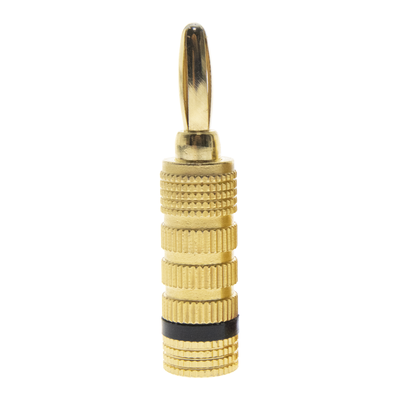 EPCOM PROAUDIO - Conector Banana Tipo Tornillo para Bocinas | Instalaciones Profesionales de Audio | Chapado en Oro | Color Negro (1 Pieza)